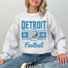 Detroit Football Women's Gift, Detroit Football Retro Sweater, Vintage Detroit Sweatshirt For Women, Detroit Football Crewneck For Her