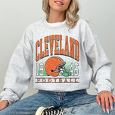 Cleveland Football Men's Crewneck, Cleveland Football Vintage Sweater, Cleveland Football Gift For Her, Retro Cleveland Football Sweatshirt