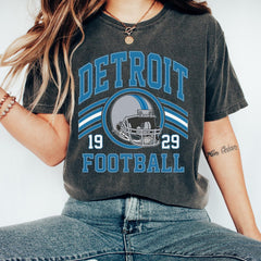 Detroit Football Retro T-Shirt, Detroit Vintage Tee For Women, Detroit Football Men's Gift, Detroit Shirt For Her, Detroit Football Gifts