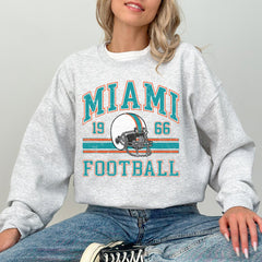 Miami Football Sweatshirt For Him, Vintage Miami Sweater, Miami Football Retro Gift, Miami Gift For Her, Miami Football Men's Crewneck