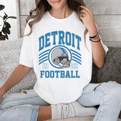 Detroit Football Retro T-Shirt, Detroit Vintage Tee For Women, Detroit Football Men's Gift, Detroit Shirt For Her, Detroit Football Gifts