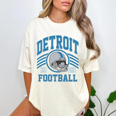 Detroit Football Retro T-Shirt, Detroit Vintage Tee For Women, Detroit Football Men's Gift, Detroit Shirt For Her, Detroit Football Gifts
