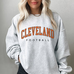 Cleveland Football Crewneck For Her, Cleveland Football Vintage Sweater, Cleveland Football Men's Sweatshirt, Retro Football Gift For Him