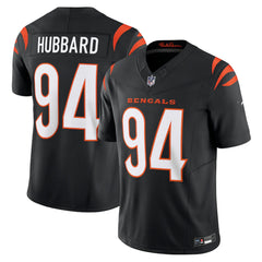 A black and orange football jersey with the name "HUBBARD" and the number "94" printed on it.