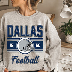 Dallas Vintage Sweatshirt, Classic Dallas Football Sweater for Her, Women's Dallas Football Crewneck, Dallas Football Sweatshirt for Women