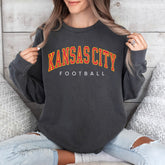 Kansas City Football Women's Crewneck, Kansas City Football Men's Gift, Retro Kansas City Sweater, Kansas City Vintage Football Sweatshirt