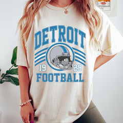 Detroit Football Retro T-Shirt, Detroit Vintage Tee For Women, Detroit Football Men's Gift, Detroit Shirt For Her, Detroit Football Gifts