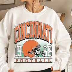 Cincinnati Vintage Sweatshirt, Classic Cincinnati Football Sweater, Cincinnati Football Crewneck, Cincinnati Football Sweatshirt for Women