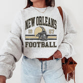 New Orleans Retro Football Sweatshirt, New Orleans Football Crewneck, New Orleans Football Men's Gift, New Orleans Vintage Sweater for Her