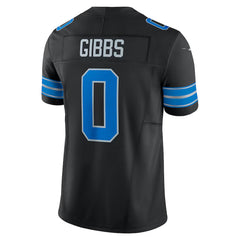 A black and blue football jersey with the name 'GIBBS' and the number '0' printed on it.