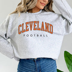 Cleveland Football Crewneck For Her, Cleveland Football Vintage Sweater, Cleveland Football Men's Sweatshirt, Retro Football Gift For Him
