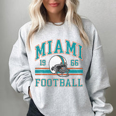 Miami Football Sweatshirt For Him, Vintage Miami Sweater, Miami Football Retro Gift, Miami Gift For Her, Miami Football Men's Crewneck