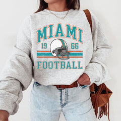 Miami Football Sweatshirt For Him, Vintage Miami Sweater, Miami Football Retro Gift, Miami Gift For Her, Miami Football Men's Crewneck