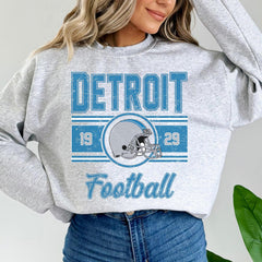 Detroit Football Women's Gift, Detroit Football Retro Sweater, Vintage Detroit Sweatshirt For Women, Detroit Football Crewneck For Her