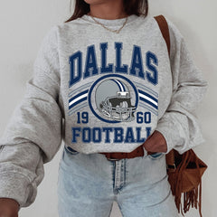 Dallas Football Sweatshirt, Women's Football Fan Crewneck, Retro Dallas Football Gift for Women, Dallas Clothing, Football Sweatshirt