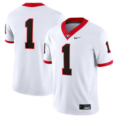 Georgia Bulldogs White #1 Football Jersey Clean Away Vintage Style