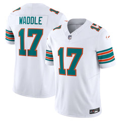 Miami Dolphins White #17 Waddle Men’s Football Jersey Game Day Fan