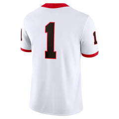 Georgia Bulldogs White #1 Football Jersey Clean Away Vintage Style