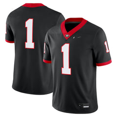 Georgia Bulldogs Black #1 Football Jersey Retro College Game Gear