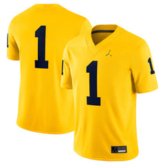 Michigan Wolverines Maize Yellow Football Jersey Number 1 Big Ten Fan Shirt