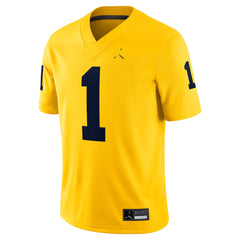 Michigan Wolverines Maize Yellow Football Jersey Number 1 Big Ten Fan Shirt