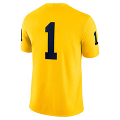 Michigan Wolverines Maize Yellow Football Jersey Number 1 Big Ten Fan Shirt