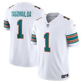 Miami Dolphins White #1 Tagovailoa Men’s Football Jersey Game Day Fan
