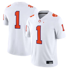 Clemson Tigers Football Jersey White Limited Edition Number 1 Shirt