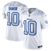 Buffalo Bills White #10 Shakir Men’s Football Jersey Game Day Fan