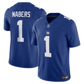 New York Giants Malik Nabers #1 Blue NFL Football Game Jersey Shirt