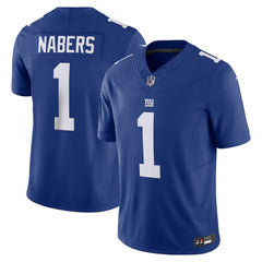 New York Giants Malik Nabers #1 Blue NFL Football Game Jersey Shirt