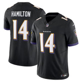 Baltimore Ravens Hamilton #14 Black Jersey – Men’s NFL Football Shirt