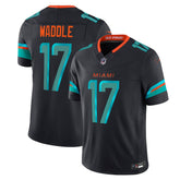 Miami Dolphins Black #17 Waddle Men’s Football Jersey Game Day Fan