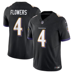 Baltimore Ravens Flowers #4 Black Game Jersey – NFL Football Fan Gear
