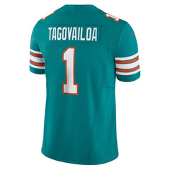 Miami Dolphins Aqua #1 Tagovailoa Men’s Football Jersey Game Day Fan
