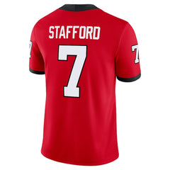 Georgia Bulldogs Red #7 Stafford Football Jersey Throwback Fan Top