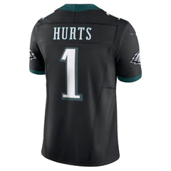 Philadelphia Eagles #1 Hurts Black Alternate Football Jersey
