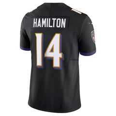 Baltimore Ravens Hamilton #14 Black Jersey – Men’s NFL Football Shirt