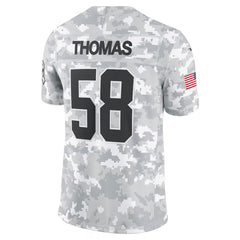 Kansas City Football #58 Thomas Salute to Service Gray Camo Men’s Jersey