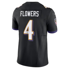 Baltimore Ravens Flowers #4 Black Game Jersey – NFL Football Fan Gear