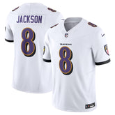 Baltimore Ravens #8 Jackson Black & White Football Jersey – 2025 Fan Gear