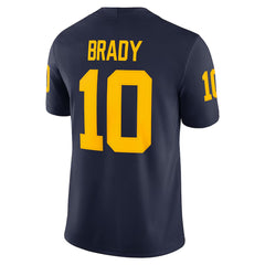 Michigan Wolverines Tom Brady Football Jersey Navy Maize Number 10 Classic