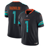 Miami Dolphins Black #1 Tagovailoa Men’s Football Jersey Game Day Fan