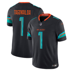 Miami Dolphins Black #1 Tagovailoa Men’s Football Jersey Game Day Fan