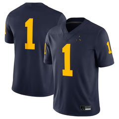 Michigan Wolverines Navy Maize Football Jersey Number 1 Game Day Shirt