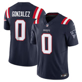 New England Patriots Christian Gonzalez #0 Navy NFL Football Jersey