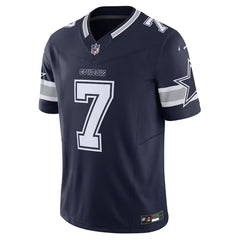 A navy blue football jersey with the number 7 and the word "COWBOYS" printed on it.