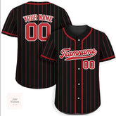 Personalized Baseball Jersey with Team Name and Number, Custom Pinstripe Button-Down for Men, Women & Youth, Game Day Shirt