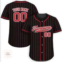 Personalized Baseball Jersey with Team Name and Number, Custom Pinstripe Button-Down for Men, Women & Youth, Game Day Shirt