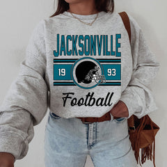 Jacksonville Vintage Sweatshirt, Classic Jacksonville Football Sweater, Jacksonville Football Crewneck, Jacksonville Football Sweatshirt